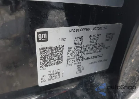 2022 Chevrolet Silverado 1500 Ltd 4Wd Short Bed Lt from USA, damaged, VIN 1GCUYDED6NZ186062